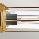 Бра для ванных комнат горизонтальное с 2-мя прозрачным цилиндрическим плафонами на круглом основании Hinkley варинант исполнения - 4 | Loft Concept в Новосибирске