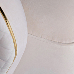 Кресло велюровое оттенка слоновой кости с простроченной спинкой Perfect Comfort варинант исполнения - 3 | Loft Concept в Новосибирске