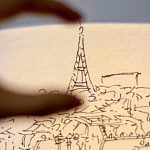 Настольная лампа с принтом на белом тканевом абажуре Roof Garden Lamp варинант исполнения - 3 | Loft Concept в Новосибирске