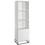Стеллаж книжный белый с 3-мя открытыми полками и дверкой Strict Lines варинант исполнения - 1 | Loft Concept в Новосибирске