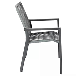 Стул темно-серый с высокой плетеной спинкой и сиденьем Braided Strength варинант исполнения - 2 | Loft Concept в Новосибирске