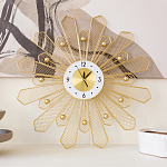 Часы настенные из металла в виде солнца с белым циферблатом Mirror Tower Clock варинант исполнения - 4 | Loft Concept в Новосибирске