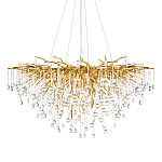 Люстра подвесная с прозрачными стеклянными подвесками в форме капель Диаметр 100 см Droplet Chandelier варинант исполнения - 1 | Loft Concept в Новосибирске