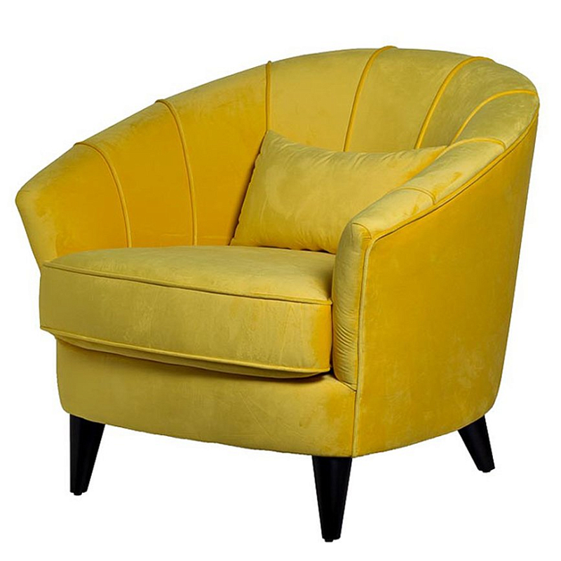 Amour Curved Back Velvet Chair Yellow Желтый в Новосибирске | Loft Concept 