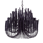 Люстра черная с несколькими ярусами деревянных палочек Bright Wooden Chandelier варинант исполнения - 9 | Loft Concept в Новосибирске