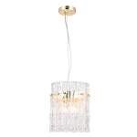 Подвесной светильник цилиндрической формы с текстурными стеклянными элементами Textured Glass Chandelier варинант исполнения - 3 | Loft Concept в Новосибирске