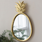 Зеркало овальной формы с золотистой рамкой и декоративной верхушкой в виде ананаса Pineapple Shine  варинант исполнения - 4 | Loft Concept в Новосибирске