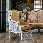 Кресло из массива бука бежевое с растительным орнаментом Raffael Beige Floral Armchair варинант исполнения - 7 | Loft Concept в Новосибирске