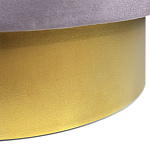 Пуф фиолетовый велюр на золотом металлическом основании Golden Belt варинант исполнения - 3 | Loft Concept в Новосибирске