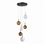 Люстра светодиодная с сферическими стеклянными плафонами Splatter варинант исполнения - 3 | Loft Concept в Новосибирске