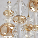 Люстра с плафонами из прозрачного и янтарного стекла в виде шаров и ромбов Gabriel Scott Luna варинант исполнения - 4 | Loft Concept в Новосибирске