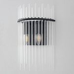 Бра со стеклянными прозрачными трубками и черным металлическим каркасом Nembus варинант исполнения - 3 | Loft Concept в Новосибирске