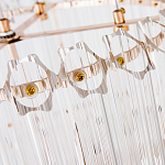 Люстра подвесная круглая с прозрачными хрустальными трубками и золотистым каркасом Диаметр 44 см Hexagon Tube Light варинант исполнения - 3 | Loft Concept в Новосибирске