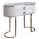 Консоль с белая овальная с мраморной столешницей Thoroughbass  варинант исполнения - 1 | Loft Concept в Новосибирске