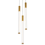 Подвесной светильник с 3-мя плафонами Cateline Brass Trio Tube Hanging Lamp варинант исполнения - 1 | Loft Concept в Новосибирске