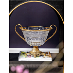 Чаша из прозрачного стекла с ручками и ободком из бронзы Eden Garden варинант исполнения - 2 | Loft Concept в Новосибирске