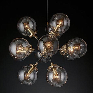Люстра RH Bistro Globe Clear Glass Burst Chandelier 12