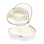 Таблетница карманная в форме сердца с 3-мя отделениями с зеркалом и накладкой из натурального камня Малахит Silver Stone Pillboxes варинант исполнения - 3 | Loft Concept в Новосибирске