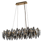 Люстра подвесная с овальными подвесками из стекла дымчатого цвета Harlow Crystal Round варинант исполнения - 1 | Loft Concept в Новосибирске