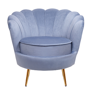 Кресло велюр синий Blue Flower