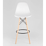 Пластиковый барный стул на ножках из массива бука Eames White варинант исполнения - 5 | Loft Concept в Новосибирске