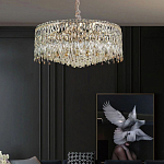 Люстра круглая с хрустальными подвесками на золотистом каркасе Roul Crystal Light варинант исполнения - 12 | Loft Concept в Новосибирске