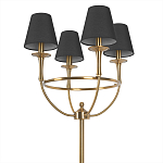 Торшер с металлическим основанием бронзового цвета с черными конусовидными абажурами Dignity варинант исполнения - 3 | Loft Concept в Новосибирске