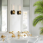 Бра для ванных комнат с прозрачным стеклянным плафоном в форме цилиндра Hinkley варинант исполнения - 17 | Loft Concept в Новосибирске