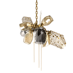 Люстра подвесная со стеклянными плафонами из дымчатого и золотистого с тремя вертикальными подвесками Gilded Mirage  варинант исполнения - 1 | Loft Concept в Новосибирске