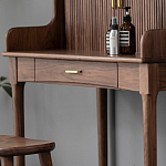 Туалетный стол деревянный с ящиком и зеркалом Moon Walnut Furniture варинант исполнения - 7 | Loft Concept в Новосибирске