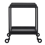 Тумба чёрная на колёсах Cabinet on Wheels варинант исполнения - 1 | Loft Concept в Новосибирске