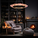 Люстра в форме кольца розовая Warm Pink Light варинант исполнения - 6 | Loft Concept в Новосибирске