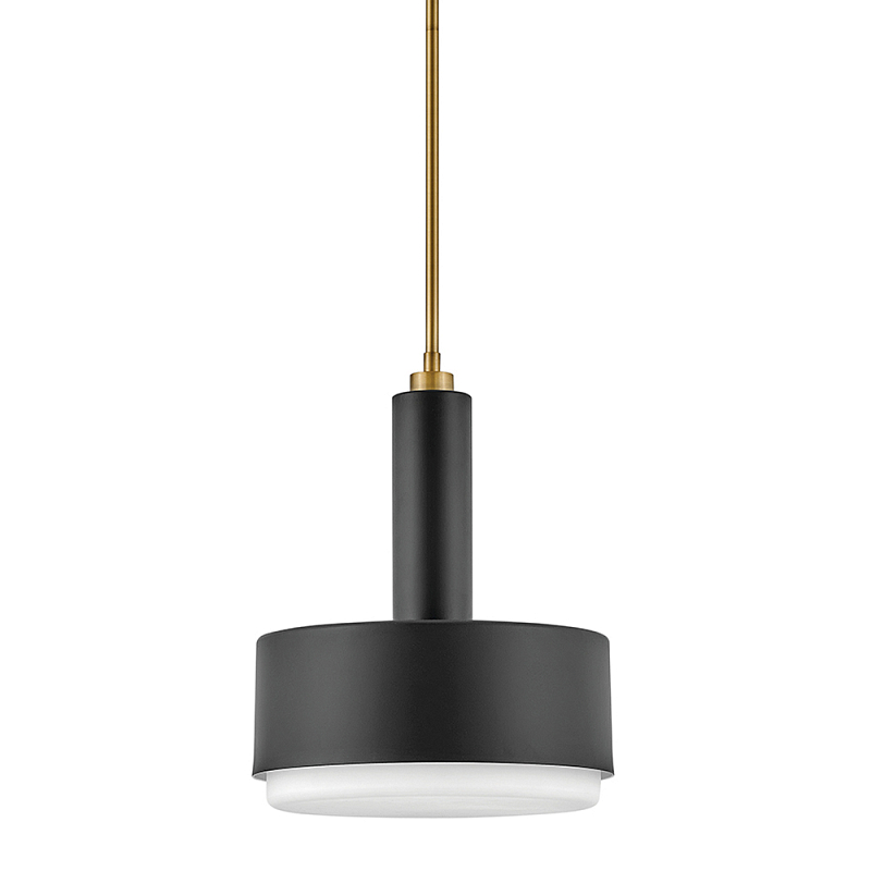 Подвесной светильник цилиндрический с белым плафоном Hinkley Латунь Бронза Белый в Новосибирске | Loft Concept 