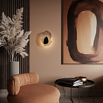 Бра с волнообразным стеклянным плафоном и вставкой из мрамора Liquid Stone варинант исполнения - 15 | Loft Concept в Новосибирске