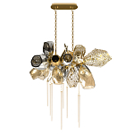 Люстра подвесная с 18-ю стеклянными плафонами с вертикальными подвесками Gilded Mirage  варинант исполнения - 2 | Loft Concept в Новосибирске