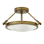 Потолочный светильник цвета латунь с плоским круглым плафоном Hinkley варинант исполнения - 4 | Loft Concept в Новосибирске