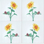 Плитка с узором Подсолнух варинант исполнения - 1 | Loft Concept в Новосибирске