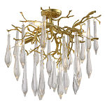 Люстра потолочная с прозрачными стеклянными подвесками в форме капель Droplet Chandelier варинант исполнения - 3 | Loft Concept в Новосибирске