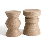 Приставной стол с отделкой из джута Juti D30 см варинант исполнения - 5 | Loft Concept в Новосибирске