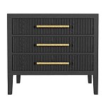 Тумба Primo  с тремя ящиками шпон Черный дуб варинант исполнения - 1 | Loft Concept в Новосибирске