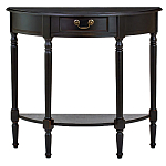 Консоль полукруглая из массива березы с ящиком и полкой в стиле прованс Vintage варинант исполнения - 1 | Loft Concept в Новосибирске