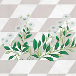 Обои ручная роспись Tiled Meadow Original colourway on Lilac Hint slub silk варинант исполнения - 2 | Loft Concept в Новосибирске