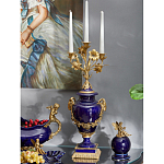 Подсвечник из темно-синего фарфора с бронзовыми элементами и цветами Eden Garden варинант исполнения - 4 | Loft Concept в Новосибирске