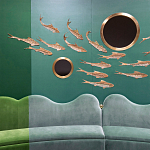 Обои с вышивкой ручной работы Deco Fish Original colourway варинант исполнения - 1 | Loft Concept в Новосибирске