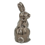 Статуэтка заяц из текстурированной терракоты и покрытый глянцевой краской под бронзу Rabbit Charm  варинант исполнения - 1 | Loft Concept в Новосибирске