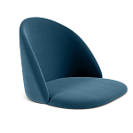 Барный стул со спинкой и металлической подставкой на 4-х деревянных ножках Синий Велюр Vendramin Chair варинант исполнения - 2 | Loft Concept в Новосибирске