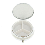 Таблетница карманная круглая с 3-мя отделениями и накладкой из натурального камня Апатит Голубой Silver Stone Pillboxes варинант исполнения - 3 | Loft Concept в Новосибирске