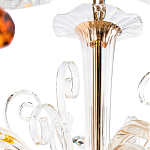 Люстра с 8-ю лампочками и изогнутыми прозрачными элементами из стекла Twisted Glass Candles Chandelier варинант исполнения - 3 | Loft Concept в Новосибирске