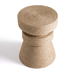 Приставной стол с отделкой из джута Juti D35 см варинант исполнения - 3 | Loft Concept в Новосибирске