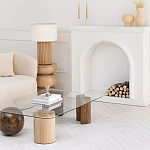 Дизайнерский журнальный стол с прозрачной столешницей и ножками в форме геометрических фигур Pytusin варинант исполнения - 3 | Loft Concept в Новосибирске